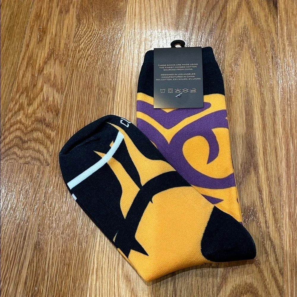 HGC Orange Purple Casual tall crew Socks men’s small medium new